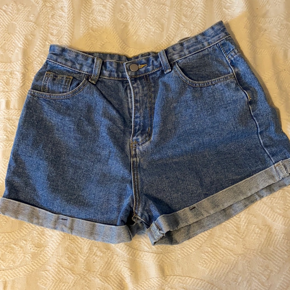 High waisted jean shorts